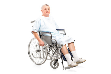 Male patient in a wheelchair