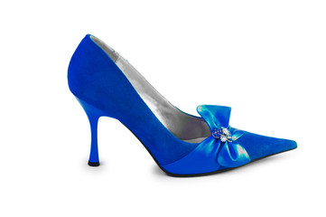 Female shoes on white background