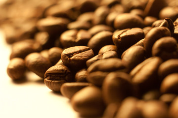 Coffee beans closeup background