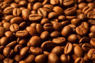 Coffee beans closeup background