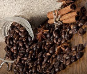 coffee grains and spices