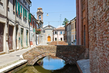 Fototapeta na wymiar Widok Comacchio. Emilia-Romagna. Włochy.