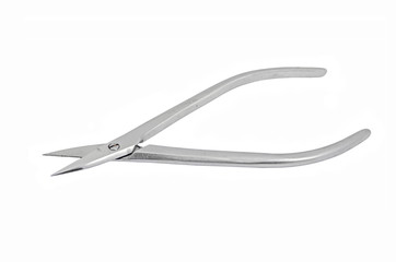 Old surgical scissors, isolated on white background
