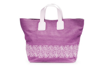 Elegant woman bag on white