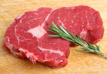 Fresh Raw Rib-Eye Beef Steak