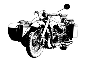 motorbike sidecar - obrazy, fototapety, plakaty