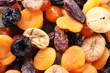 Dried fruits close up