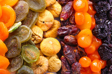 Dried fruits close up