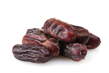 delicious dried dates isolated on white