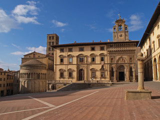 Fototapeta na wymiar Piazza Grande, Arezzo, Włochy.