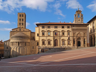 Fototapeta na wymiar Piazza Grande, Arezzo, Włochy.