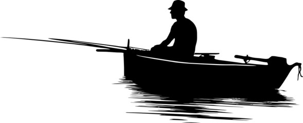 Fisherman silhouette - 38595946
