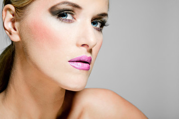 Fototapeta premium Beautiful female model with full makeup.
