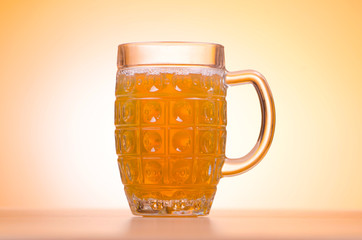 Beer glass on the table