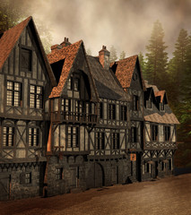 Ulica średniowiecznego miasta © Obsidian Fantasy