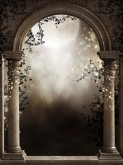 Gotyckie okno z ciemnym bluszczem © Obsidian Fantasy