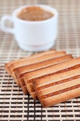 Delicious sugar cookies and a cup of coffee