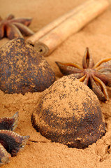 cinnamon chocolate truffles and Star anise