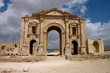 Fototapeta na wymiar Ancient Jerash. Ruins of the Greco-Roman city of Gera at Jordan