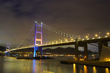 Tsing Ma Bridge at night