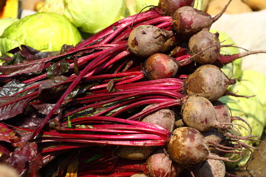 Various vegetables at vegetable market. India