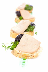 Canape with pate. Luxurious french dining.