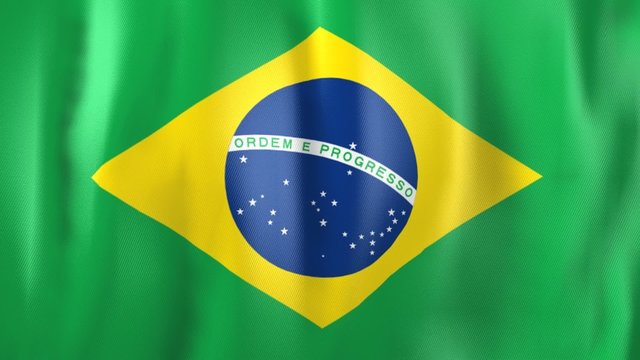 3D Animation of national flag of Brazil
