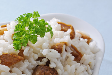 Risotto con funghi, close-up