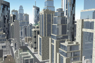 3D Metropolis Aerial View