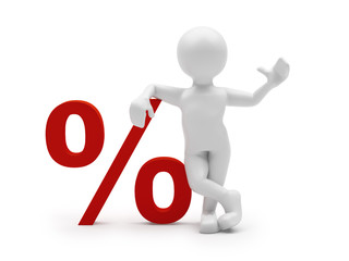 Mann mit Prozentzeichen