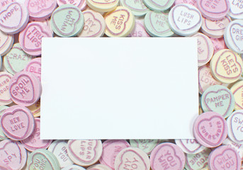 Fototapeta na wymiar Blank card with love hearts