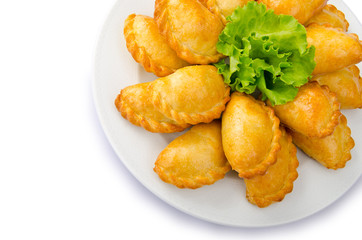 Patties stuffed with meat in the plate