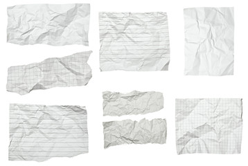 white crumpled  paper with curled edge