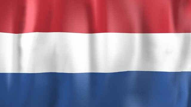 3D Animation of national flag of the Netherlands,