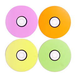 multicolored cd or dvd isolated on white
