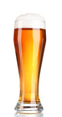 beer in a glass isolated on white