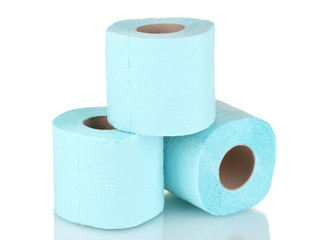 rolls of toilet paper isolated on white