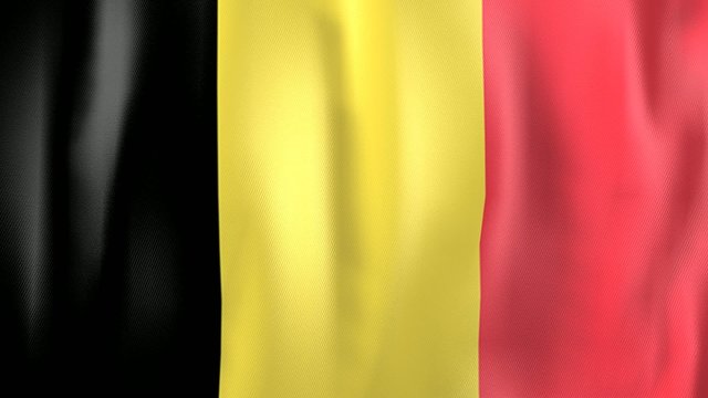3D Animation of national flag of Belgium,