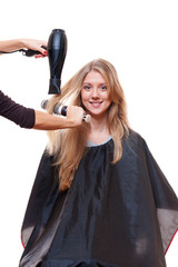 hairdresser blow dry hair