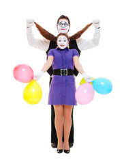two funny emotional mimes