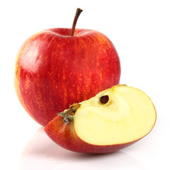 Red apple with slice