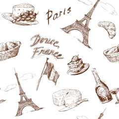 Papier Peint photo autocollant Doodle fond d& 39 écran parisien