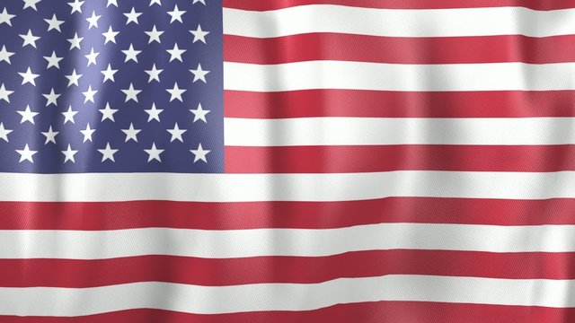 3D Animation of national flag USA