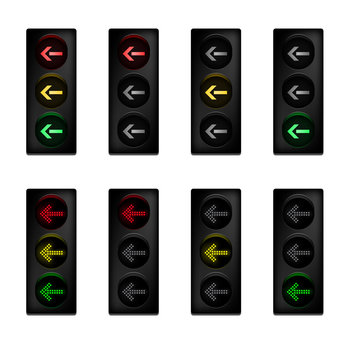 Left Turn Traffic Light Set