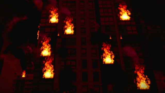 Fire in the building