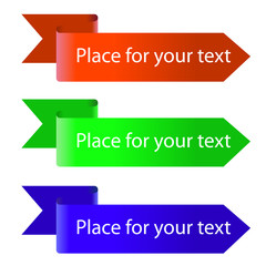 Three colored ribbons