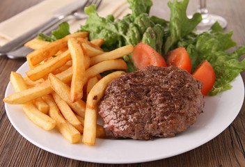 beefsteak and french fries