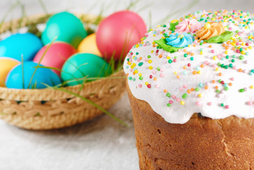 Easter eggs and cake