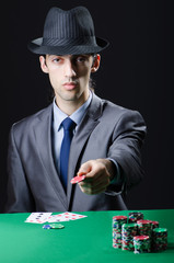 Man playing in the casino