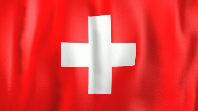 3D Animation of national flag of Switzerland